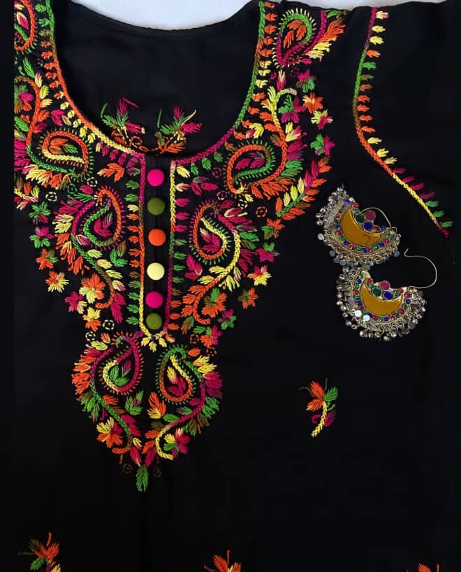 Rainbow Chikankari